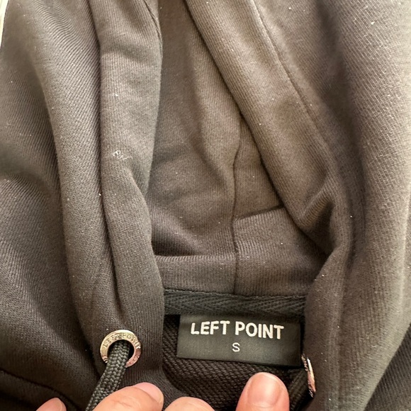 Left Point Black Graphic Hoodie for Men New - Picture 3 of 9